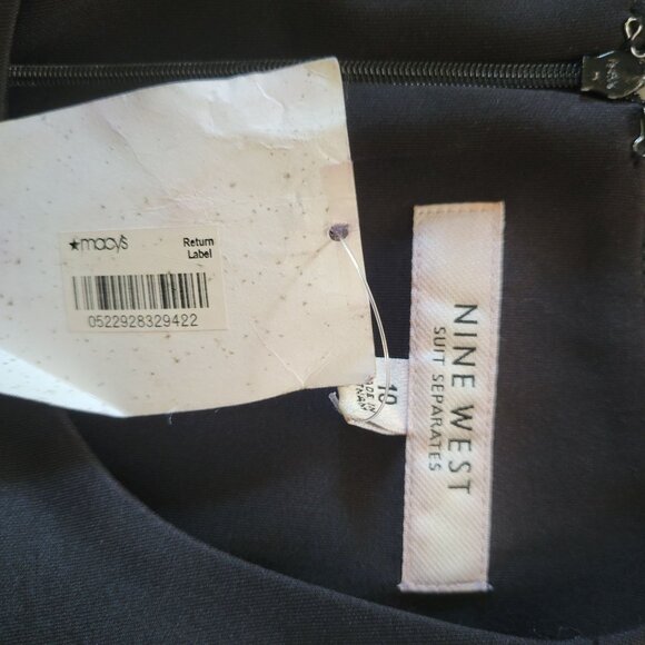 Nine West Black Peplum Sheath Dress Size 10 Sleeveless Sweetheart Detail NWT - Picture 5 of 9